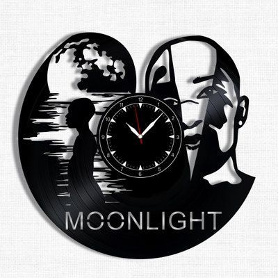 Настінний вініловий годинник Місячне сяйво, діаметр 30см Vinyl-Clock-M-Moonlight-1 фото