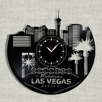 Wall Vinyl Record Clock Las Vegas 12" 28-1-1 photo