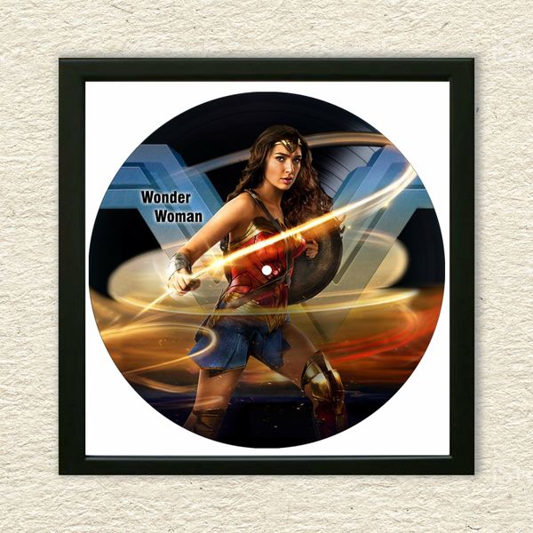 Vinyl Record Decor in a Wooden Frame Wonder Woman 14" UF-Frame-Wonder Woman-1 photo