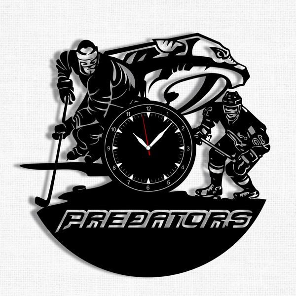 Wall Vinyl Record Clock Nashville Predators 12" Vinyl-Clock-Nashville Predators-1 photo