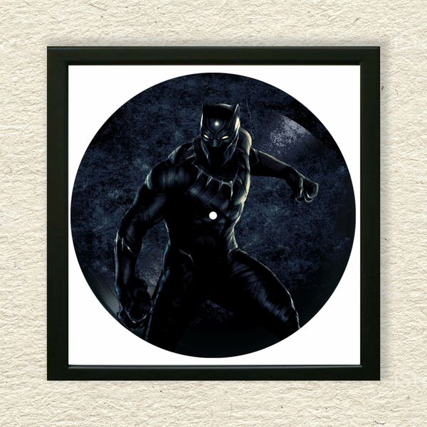 Vinyl Record Decor in a Wooden Frame Black Panther 14" UF-Frame-M-Black Panther-1 photo