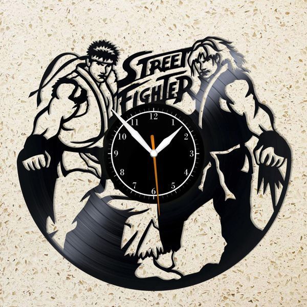Настінний вініловий годинник Вуличний боєць, діаметр 30см Vinyl-Clock-Street Fighter-2 фото