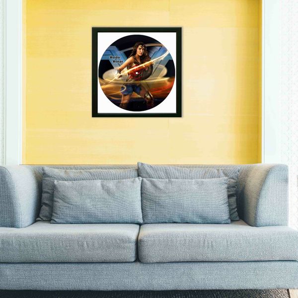 Vinyl Record Decor in a Wooden Frame Wonder Woman 14" UF-Frame-Wonder Woman-1 photo