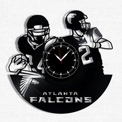Настінний вініловий годинник Атланта Фалконс&nbsp;, діаметр 30см Vinyl-Clock-Atlanta Falcons-1 фото