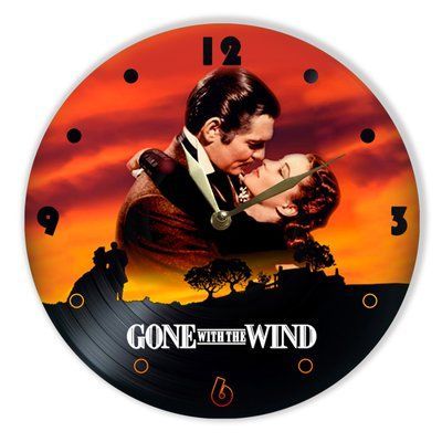Настінний вініловий годинник Віднесені вітром, діаметр 30см UF-Clock-M-Gone with the Wind-1 фото