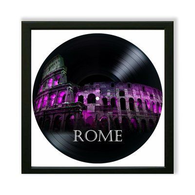 Vinyl Record Decor in a Wooden Frame Rome 14" 17-4-1 photo