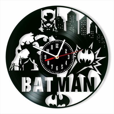 Настінний вініловий годинник Бетмен, діаметр 30см Vinyl-Clock-Batman-23 фото