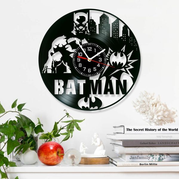 Настінний вініловий годинник Бетмен, діаметр 30см Vinyl-Clock-Batman-23 фото