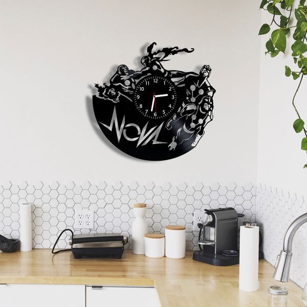 Настінний вініловий годинник Nova, діаметр 30см Vinyl-Clock-Nova-1 фото