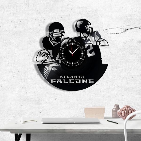 Настінний вініловий годинник Атланта Фалконс&nbsp;, діаметр 30см Vinyl-Clock-Atlanta Falcons-1 фото