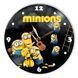 Настінний вініловий годинник Посіпаки, діаметр 30см UF-Clock-C-Minions-5 фото 1