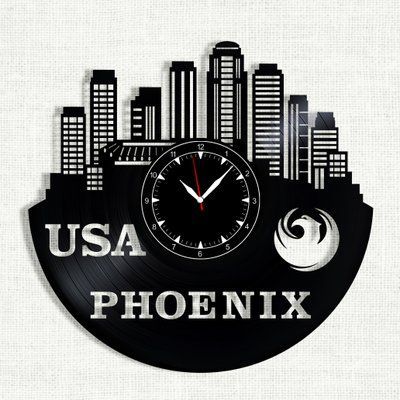 Wall Vinyl Record Clock Phoenix 12" 33-1-1 photo