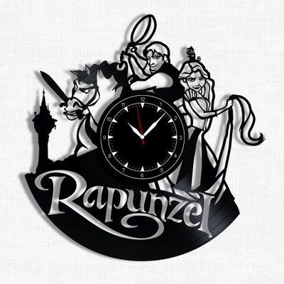 Настінний вініловий годинник Рапунцель, діаметр 30см Vinyl-Clock-C-Rapunzel-1 фото