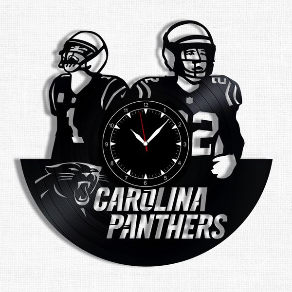 Wall Vinyl Record Clock Carolina Panthers 12" Vinyl-Clock-Carolina Panthers-1 photo