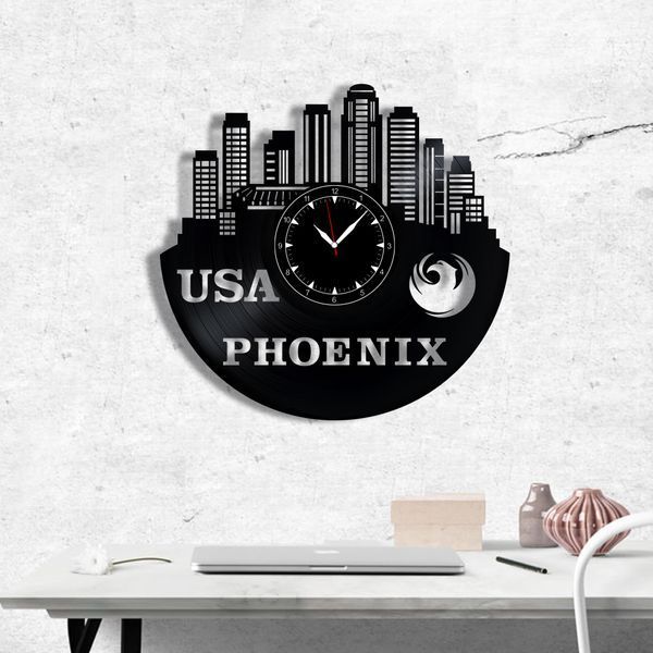 Wall Vinyl Record Clock Phoenix 12" 33-1-1 photo