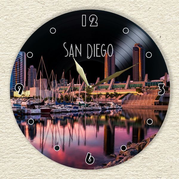 Wall Vinyl Record Clock San Diego 12" 35-2-1 photo