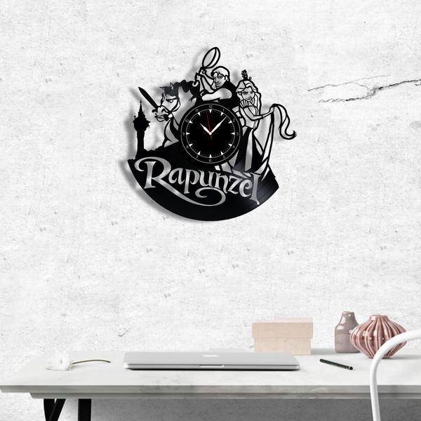 Настінний вініловий годинник Рапунцель, діаметр 30см Vinyl-Clock-C-Rapunzel-1 фото
