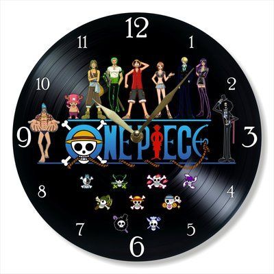 Настінний вініловий годинник One Piece Jolly Roger, діаметр 30см UF-Clock-One Piece Jolly Roger-1 фото