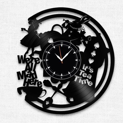 Настінний вініловий годинник Аліса в країні чудес, діаметр 30см Vinyl-Clock-C-Alice in Wonderland-5 фото