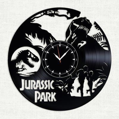 Настінний вініловий годинник Парк юрського періоду, діаметр 30см Vinyl-Clock-M-Jurassic Park-6 фото