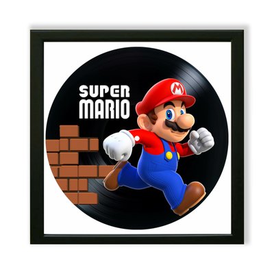 Vinyl Record Decor in a Wooden Frame Super Mario 14" UF-Frame-Super Mario-2 photo