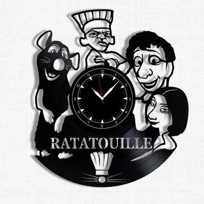 Настінний вініловий годинник Рататуй, діаметр 30см Vinyl-Clock-C-Ratatouille-1 фото
