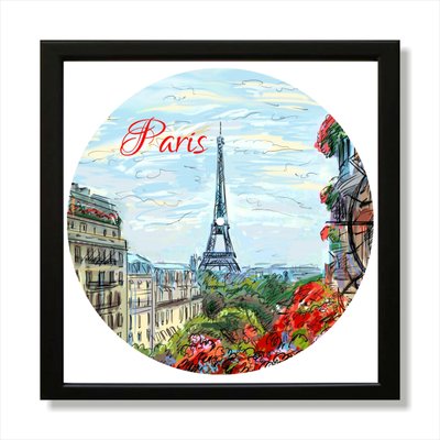 Vinyl Record Decor in a Wooden Frame Paris 14" UF-Frame-Paris-2 photo