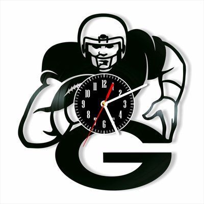 Настінний вініловий годинник Грін-Бей Пекерс, діаметр 30см Vinyl-Clock-Green Bay Packers-1 фото