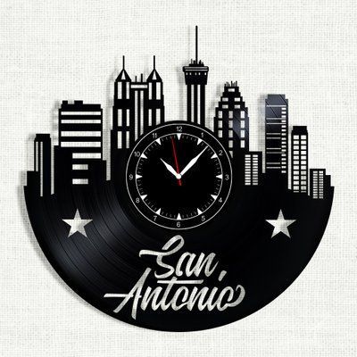 Wall Vinyl Record Clock San Antonio 12" 34-1-1 photo