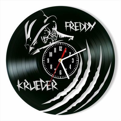 Настінний вініловий годинник Фредді Крюгер, діаметр 30см Vinyl-Clock-M-Freddi Kruger-7 фото