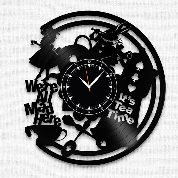 Wall Vinyl Record Clock Alice in Wonderland 12" Vinyl-Clock-C-Alice in Wonderland-5 photo