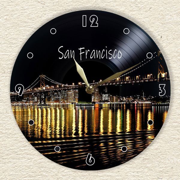Wall Vinyl Record Clock San Francisco 12" 36-2-1 photo