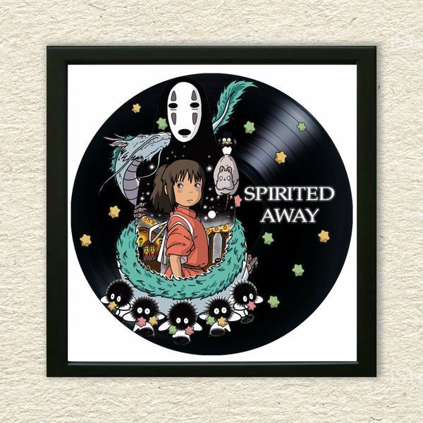 Vinyl Record Decor in a Wooden Frame Spirited Away 14" 243-4-1 photo