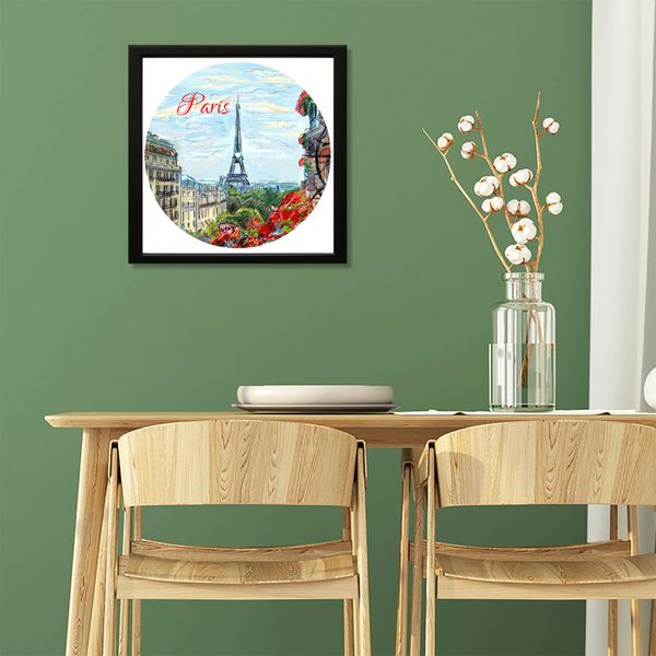 Vinyl Record Decor in a Wooden Frame Paris 14" UF-Frame-Paris-2 photo