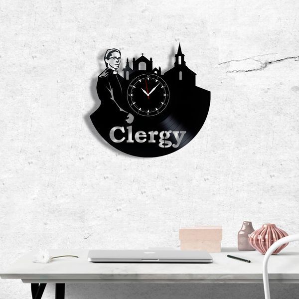 Wall Vinyl Record Clock Clergy 12" 97-1-1 photo