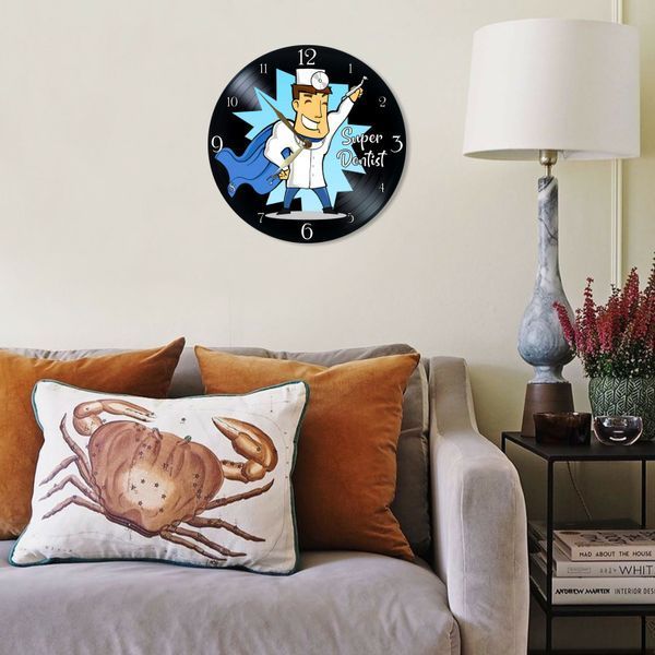 Wall Vinyl Record Clock Dentist 12" 98-2-1 photo