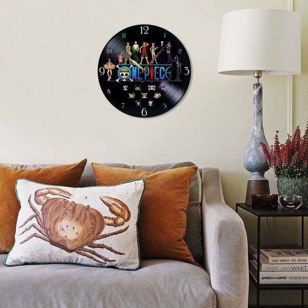 Настінний вініловий годинник One Piece Jolly Roger, діаметр 30см UF-Clock-One Piece Jolly Roger-1 фото