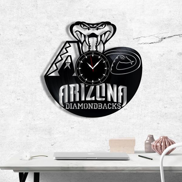 Настінний вініловий годинник Аризона Даймондбекс, діаметр 30см Vinyl-Clock-Arizona Diamondbacks-1 фото