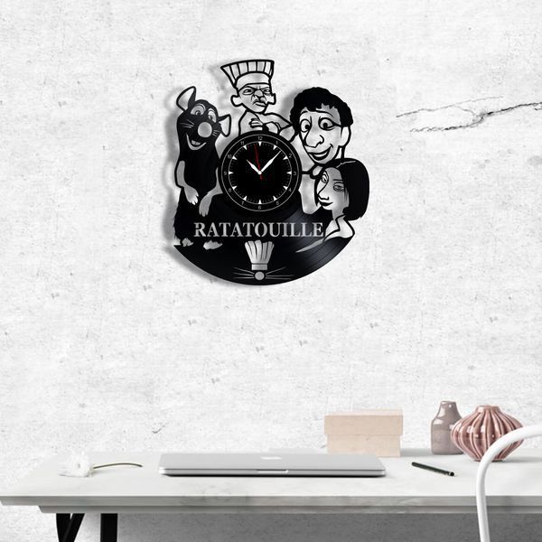 Настінний вініловий годинник Рататуй, діаметр 30см Vinyl-Clock-C-Ratatouille-1 фото