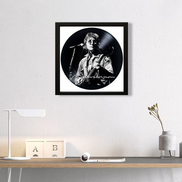 Vinyl Record Decor in a Wooden Frame John Lennon 14" 541-4-1 photo