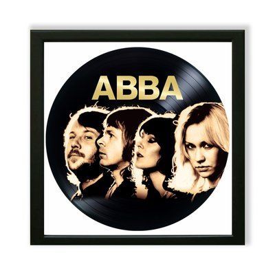 Настінний вініловий декор в дерев'яній рамці ABBA, розміром 36см 502-4-1 фото