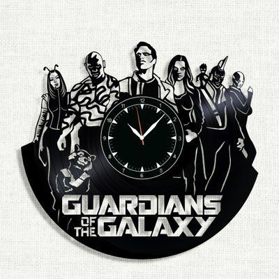 Настінний вініловий годинник Вартові Галактики, діаметр 30см Vinyl-Clock-M-Guardians Galaxy-2 фото