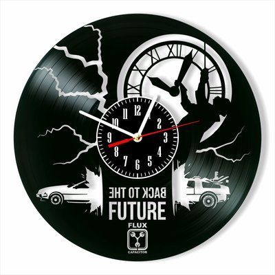 Настінний вініловий годинник Назад у майбутнє, діаметр 30см Vinyl-Clock-M-Back to the Future-3 фото