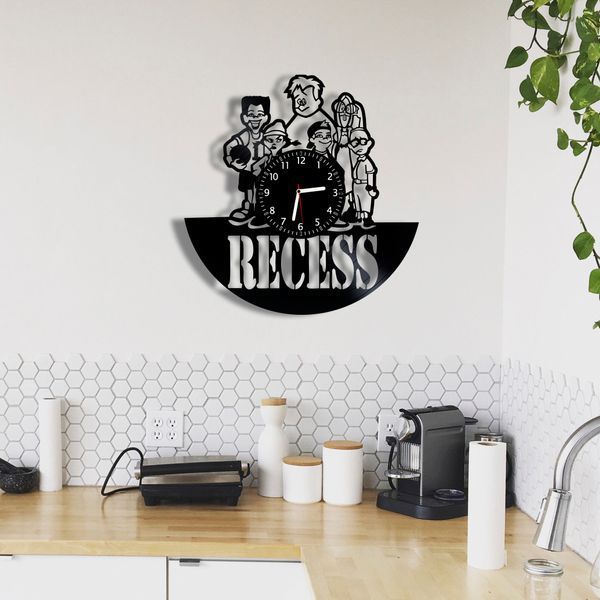 Настінний вініловий годинник Перерва, діаметр 30см Vinyl-Clock-C-Recess-1 фото