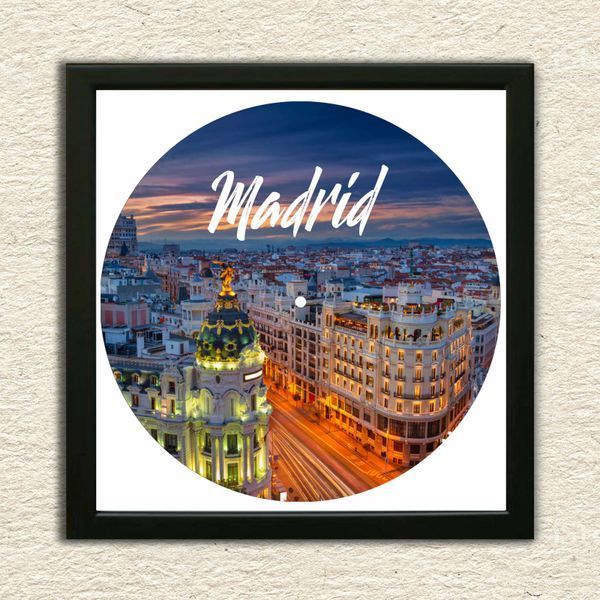 Vinyl Record Decor in a Wooden Frame Madrid 14" 21-4-1 photo