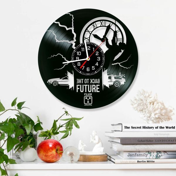 Настінний вініловий годинник Назад у майбутнє, діаметр 30см Vinyl-Clock-M-Back to the Future-3 фото