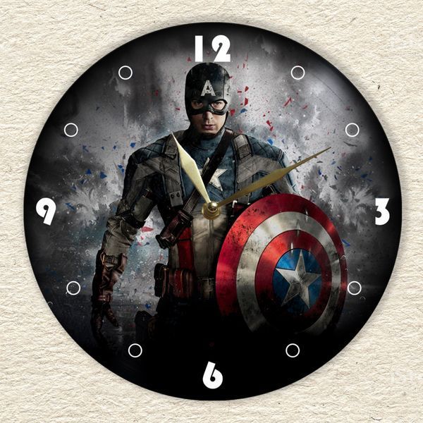 Wall Vinyl Record Clock Captain America 12" UF-Clock-M-Captain America-1 photo