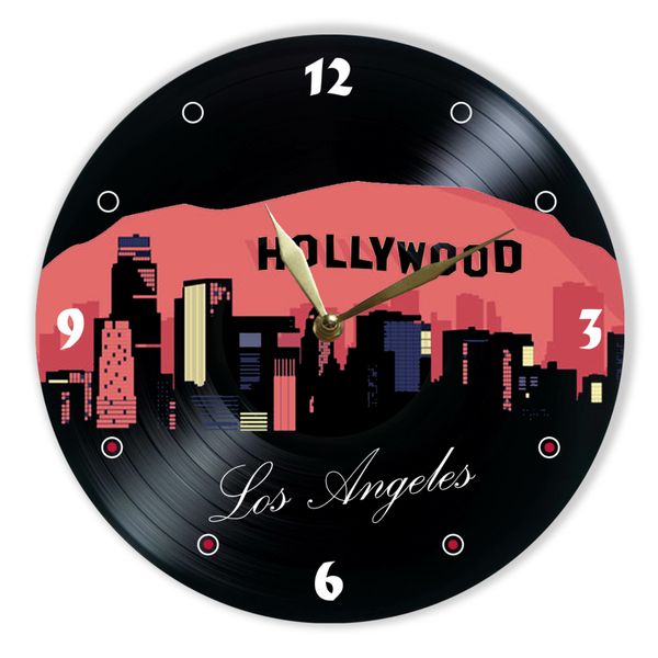 Wall Vinyl Record Clock Los Angeles 12" UF-Clock-Los Angeles-1 photo