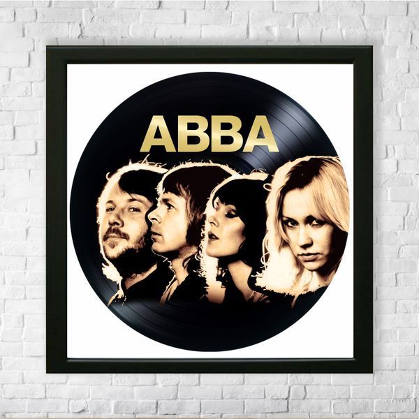 Настінний вініловий декор в дерев'яній рамці ABBA, розміром 36см 502-4-1 фото
