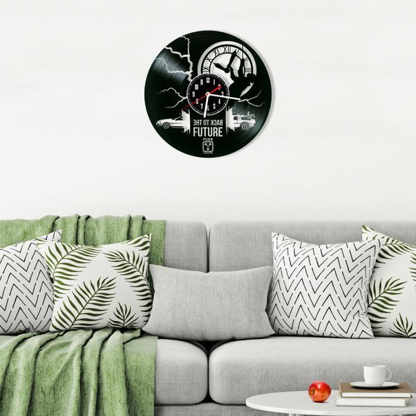 Настінний вініловий годинник Назад у майбутнє, діаметр 30см Vinyl-Clock-M-Back to the Future-3 фото